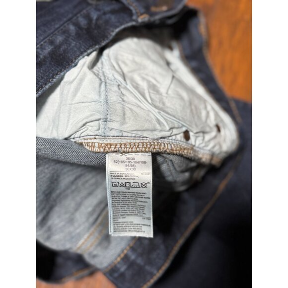 GAP Denim Slim Fit Jeans Size 36x30 Mens Stretch Dark Wash 99% Cotton - Picture 7 of 9